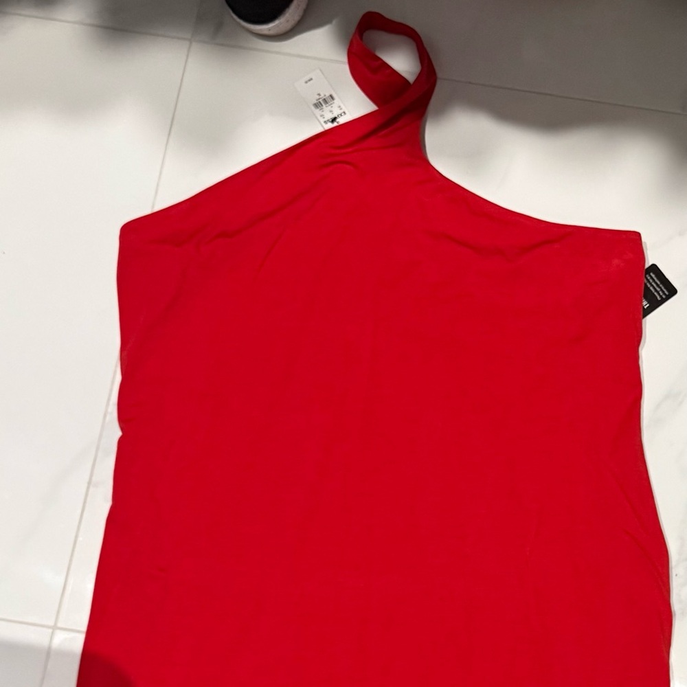 Express Red One Shoulder Bodycon Mini Dress